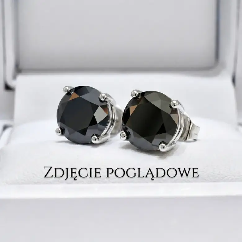 Kolczyki z czarnym diamentem na zamówienie